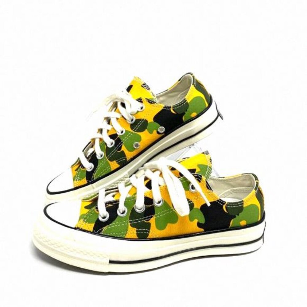Converse Chuck 70 Low Canvas Camo Yellow Green 164408C Sizes Women's Sneakers